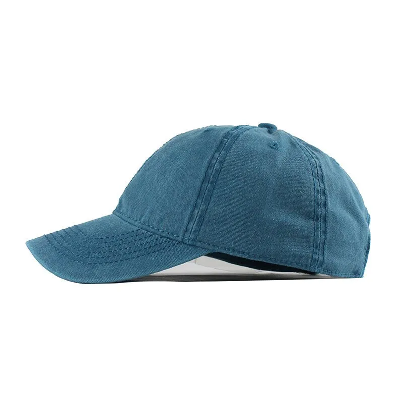 100% Washed Cotton Solid Color Snapback Baseball Cap