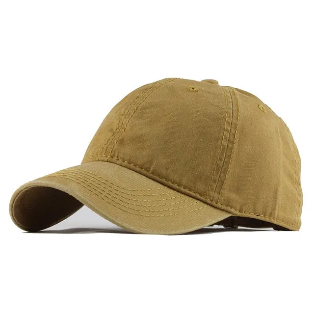 100% Washed Cotton Solid Color Snapback Baseball Cap