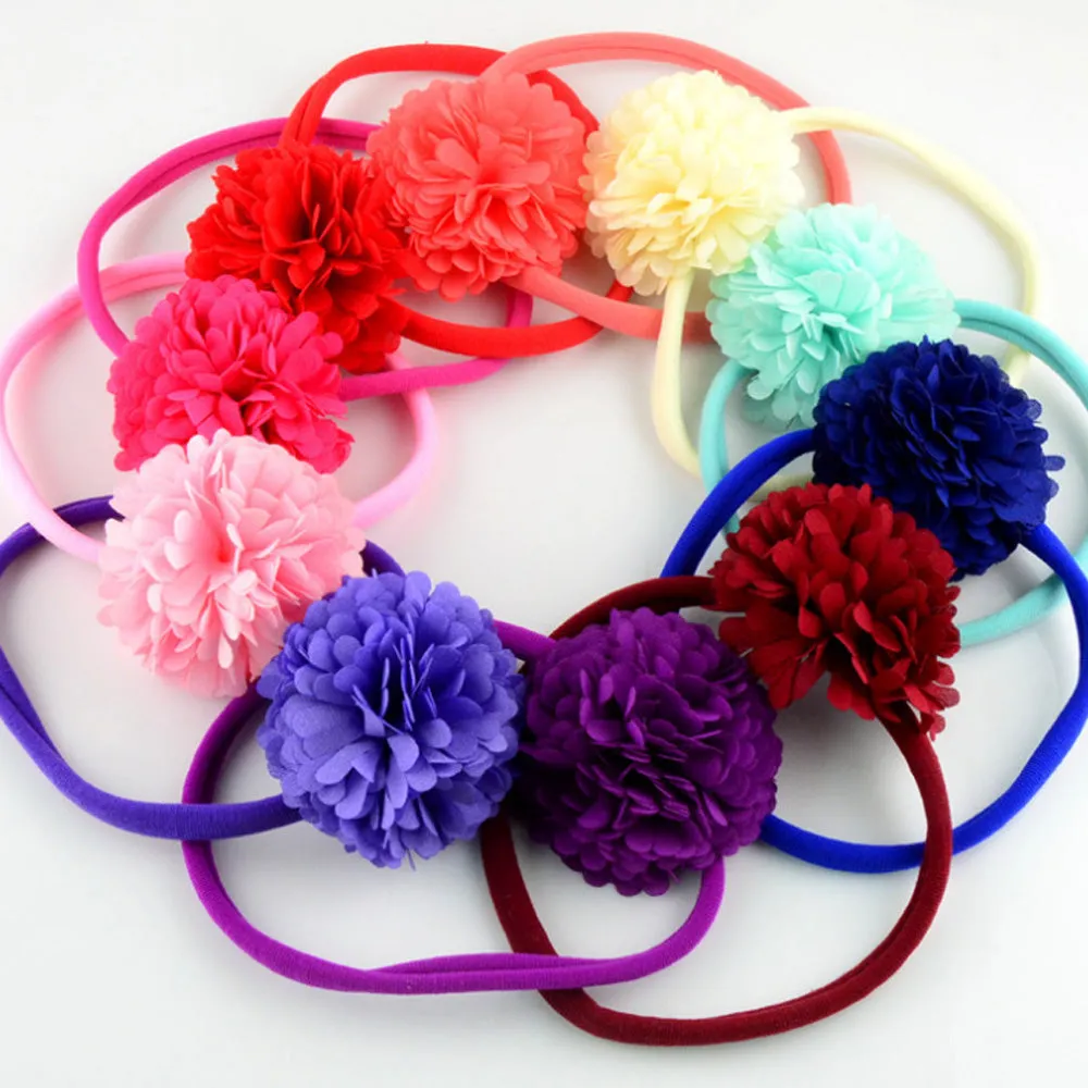 10PCS  About 33cm Nylon Baby Headbands Run-Resistant Headbands Wholesale nylon elastic one size fits all Stretchy Baby Headbands DIY Baby Headbands color 21