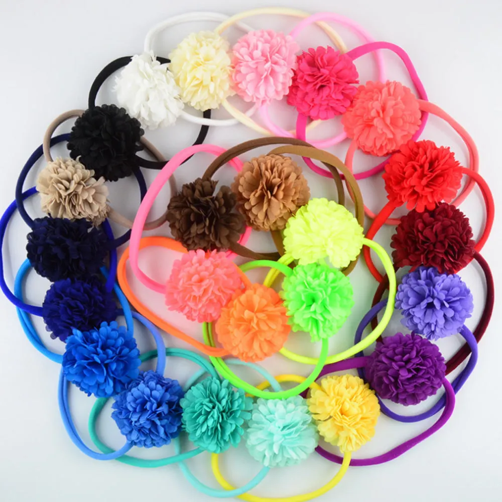 10PCS  About 33cm Nylon Baby Headbands Run-Resistant Headbands Wholesale nylon elastic one size fits all Stretchy Baby Headbands DIY Baby Headbands color 27