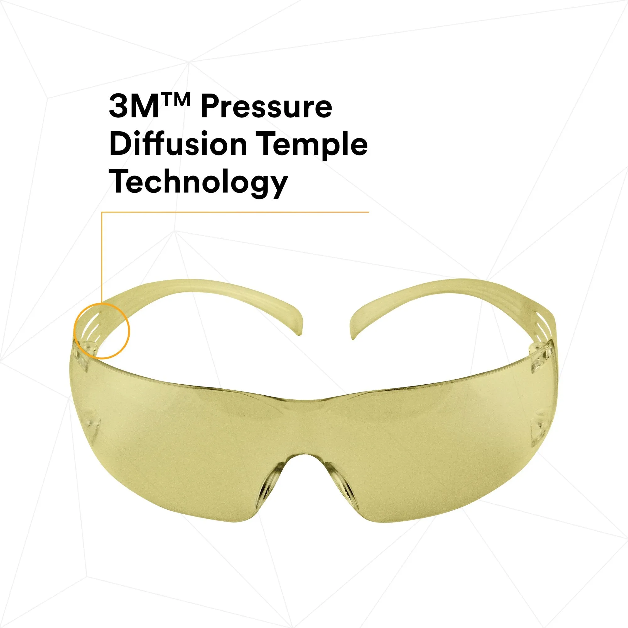 3M SecureFit Protective Eyewear SF203AFP, Amber Lens