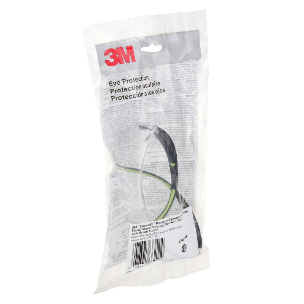 3M SecureFit Protective Eyewear SF401AF, Clear Anti-fog Lens