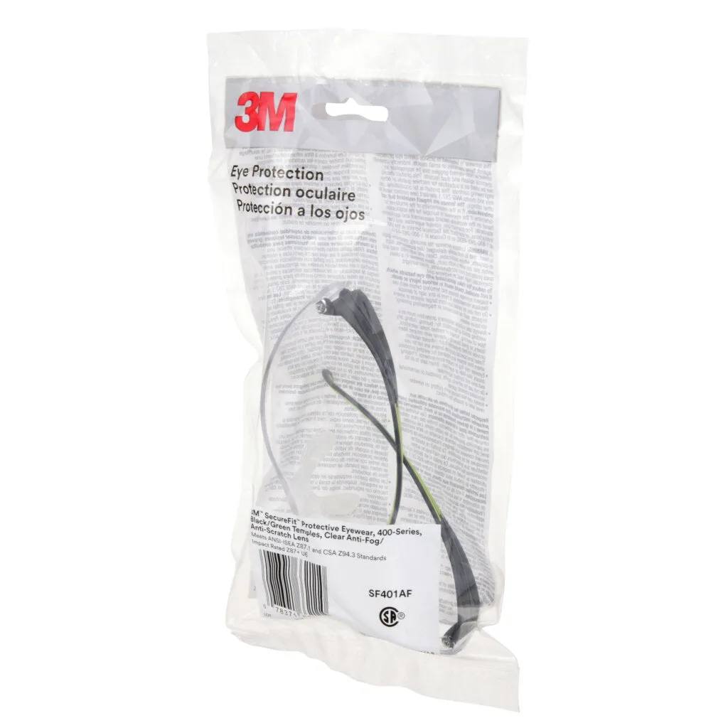 3M SecureFit Protective Eyewear SF401AF, Clear Anti-fog Lens