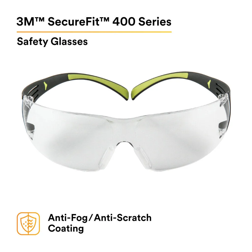 3M SecureFit Protective Eyewear SF401AF, Clear Anti-fog Lens