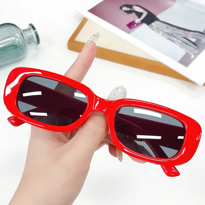 Anti-Glare Elliptic Vintage Frame Designer Women's Small Stylish Sunglasses