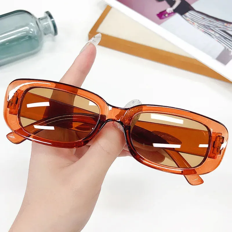 Anti-Glare Elliptic Vintage Frame Designer Women's Small Stylish Sunglasses