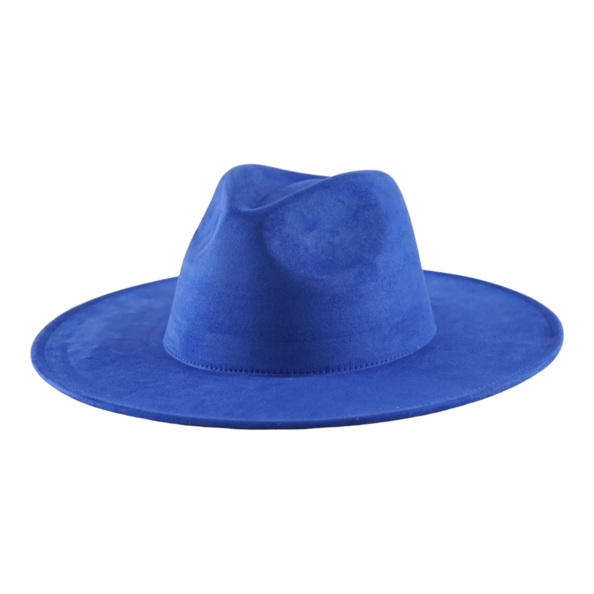 Atlanta Suede Wide Brim Fedora - Blue