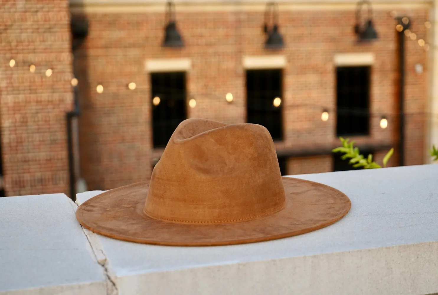 Atlanta Suede Wide Brim Fedora - Dark Tan