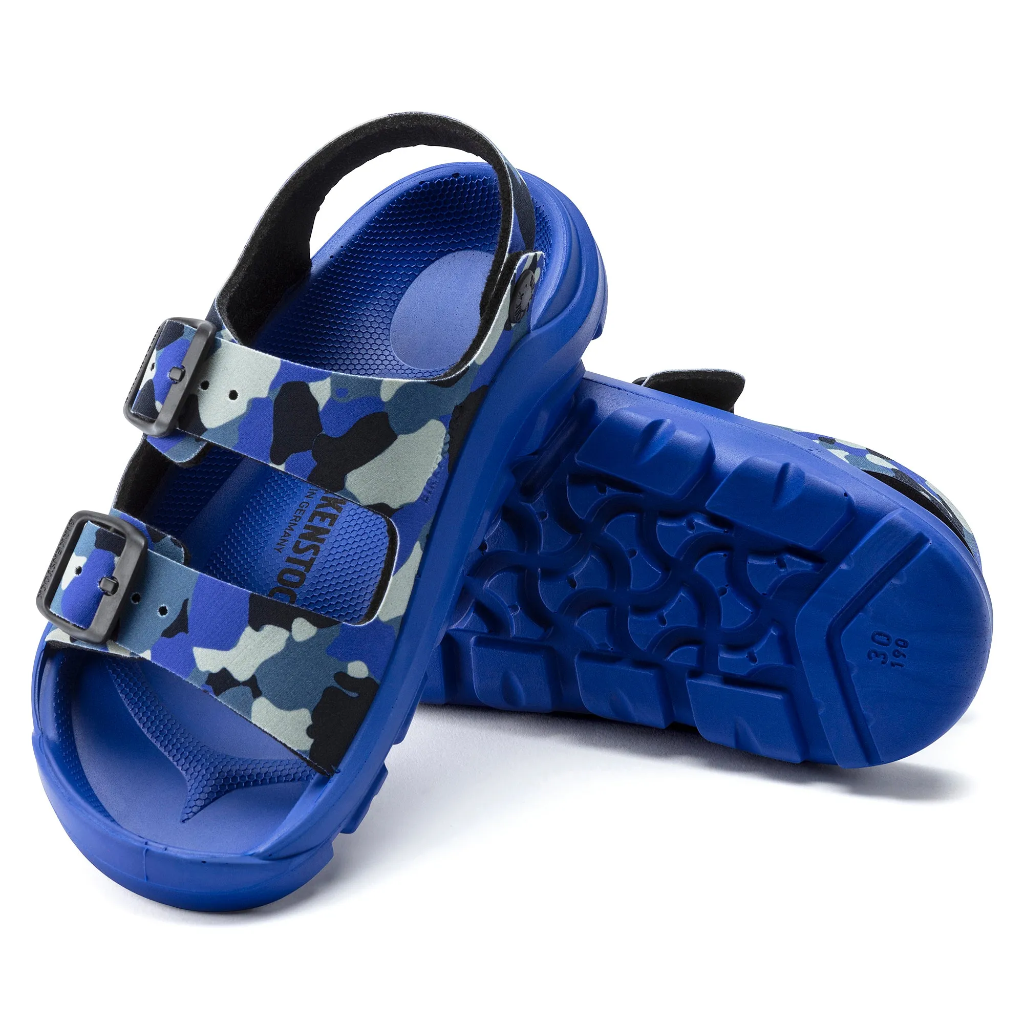 Birkenstock Kid's Mogami Birko-Flor Sandal in CMO Blue