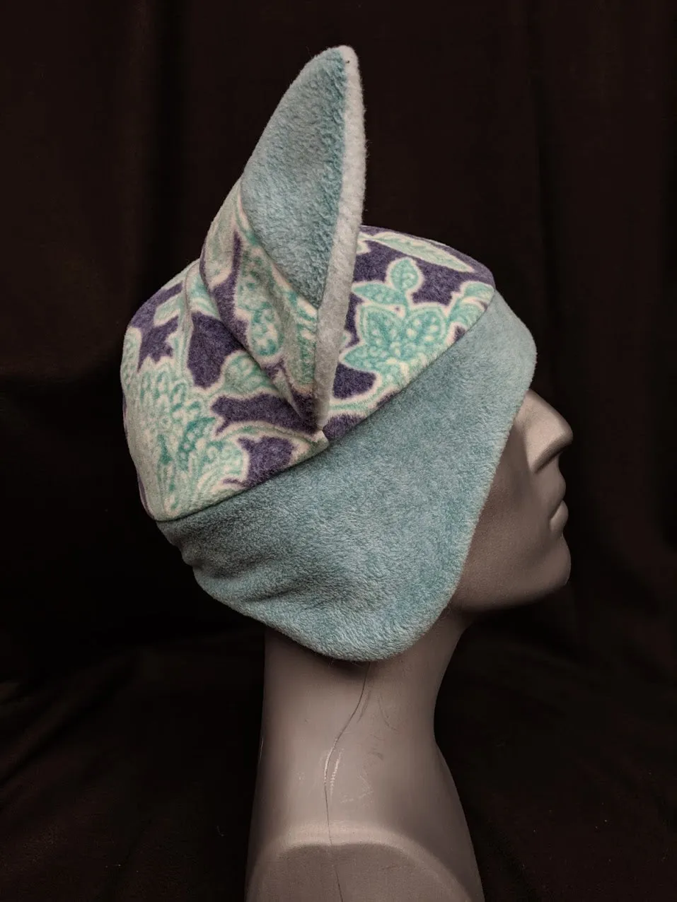 Blue Floral Fox Hat