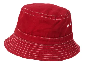 Boys and Girls 100% Cotton Twill UPF 50  Wharf Hat | Red (Dyed & Finished in USA*)