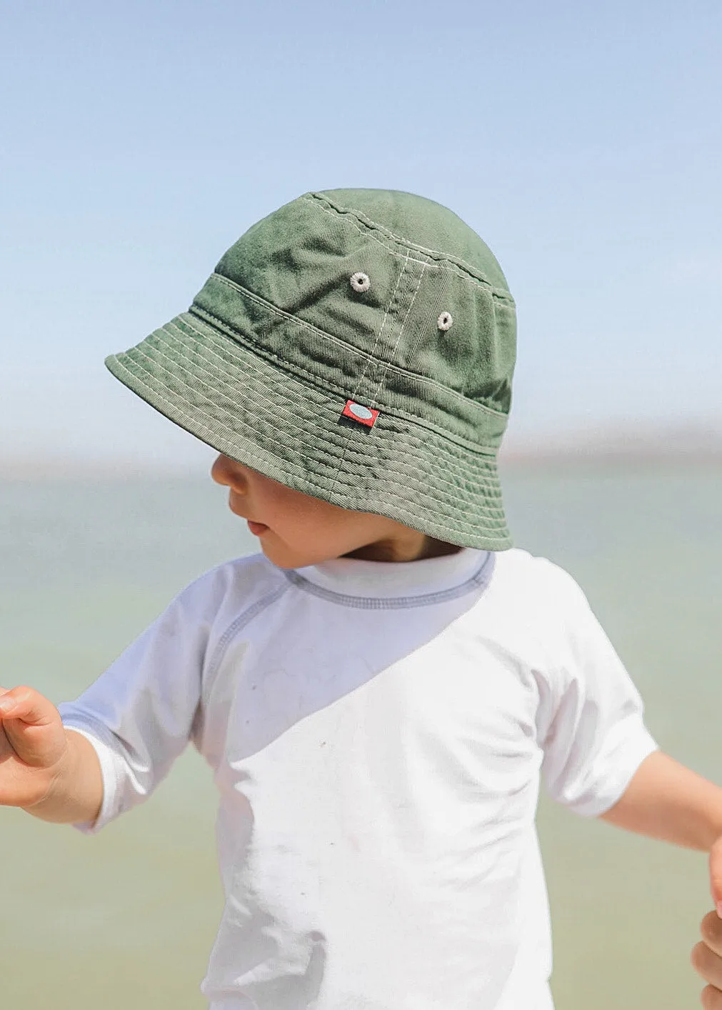 Boys and Girls 100% Cotton Twill UPF 50  Wharf Hat | Red (Dyed & Finished in USA*)