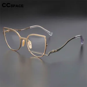 CCspace Unisex Full Rim Irregular Cat Eye Alloy Frame Eyeglasses 54415