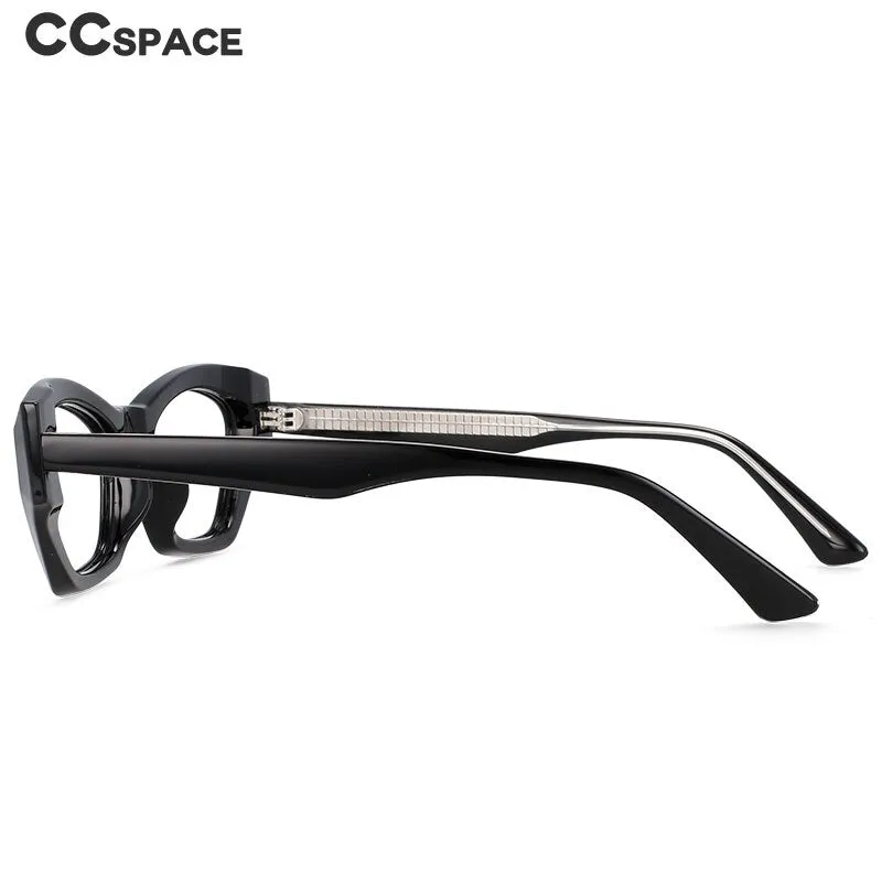 CCspace Unisex Full Rim Oversized Rectangle Cat Eye Acetate Frame Eyeglasses 54404