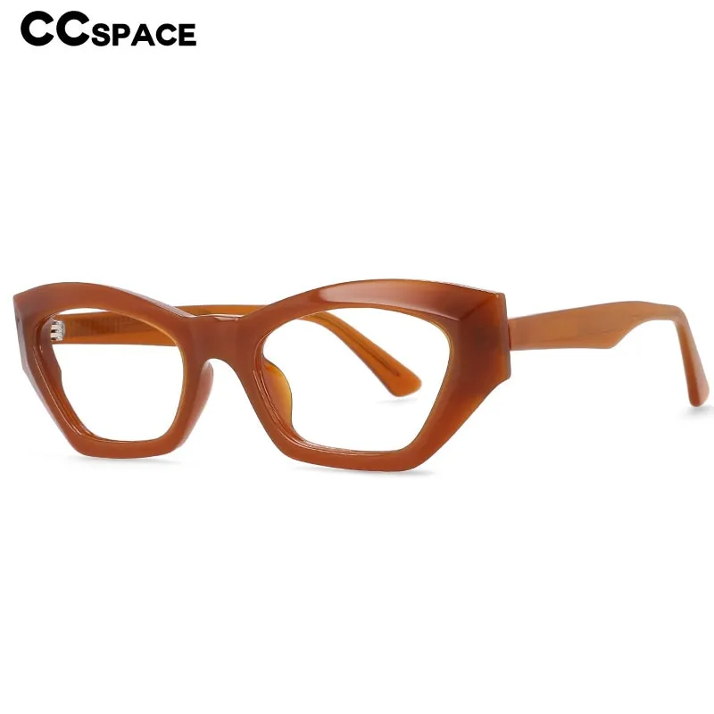 CCspace Unisex Full Rim Oversized Rectangle Cat Eye Acetate Frame Eyeglasses 54404