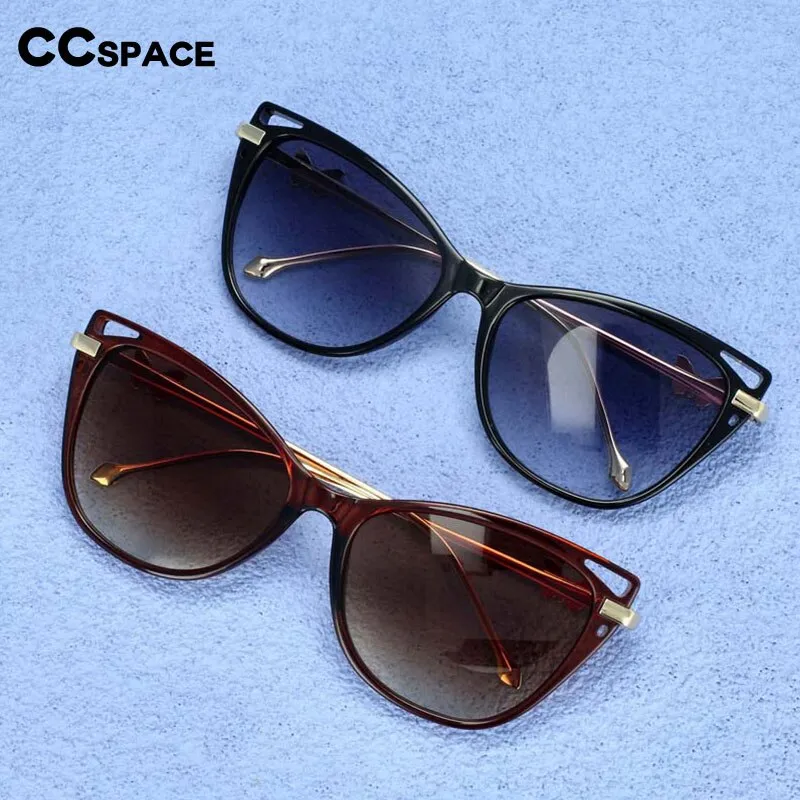 CCspace Women's Full Rim Butterfly Cat Eye Resin Frame Gradient Lens Sunglasses 54215