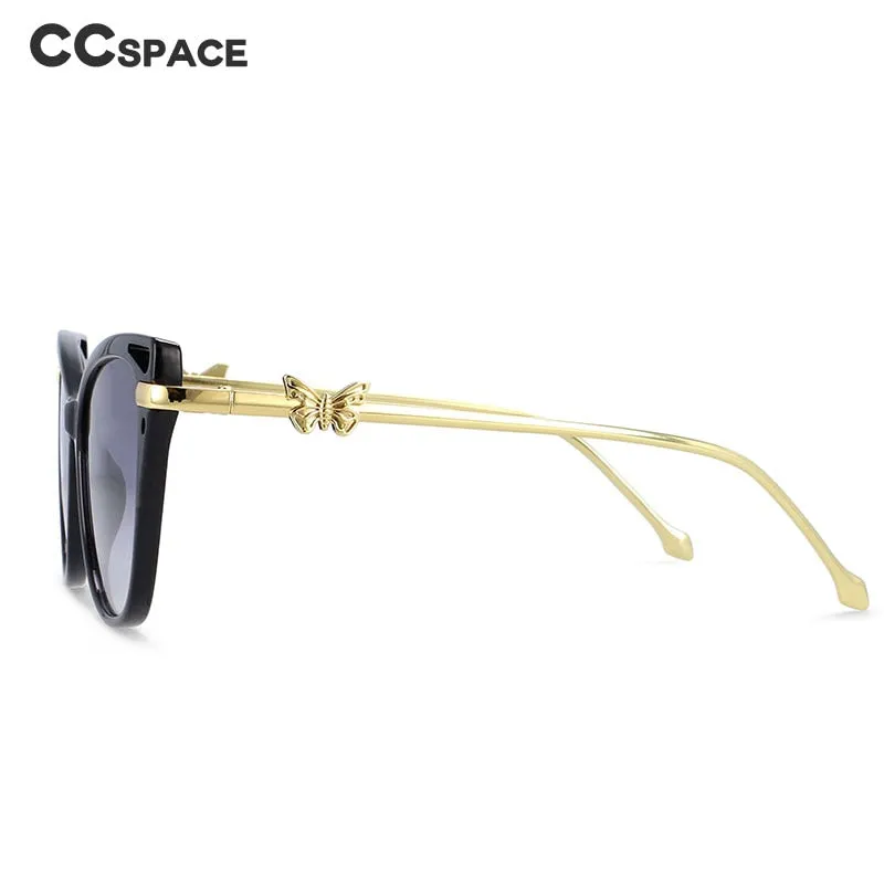 CCspace Women's Full Rim Butterfly Cat Eye Resin Frame Gradient Lens Sunglasses 54215