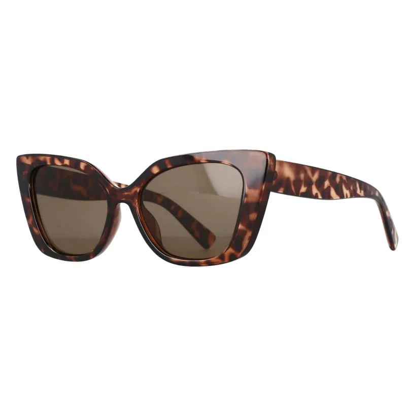 CCspace Women's Full Rim Square Cat Eye Resin Frame Sunglasses 51115