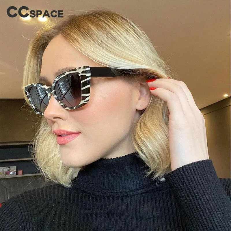 CCspace Women's Full Rim Square Cat Eye Resin Frame Sunglasses 51115