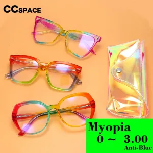 CCspace Women's Full Rim Tr90 Myopic -275 To -300 Reading Glasses Anti Blue Light