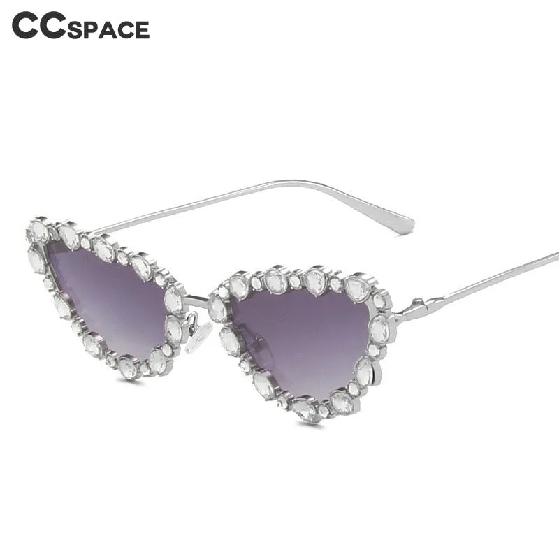 CCspace Women's Full Rim Triangle Cat Eye Alloy UV400 Sunglasses 56219