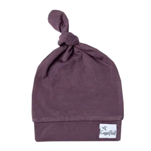 copper pearl top knot hat - plum