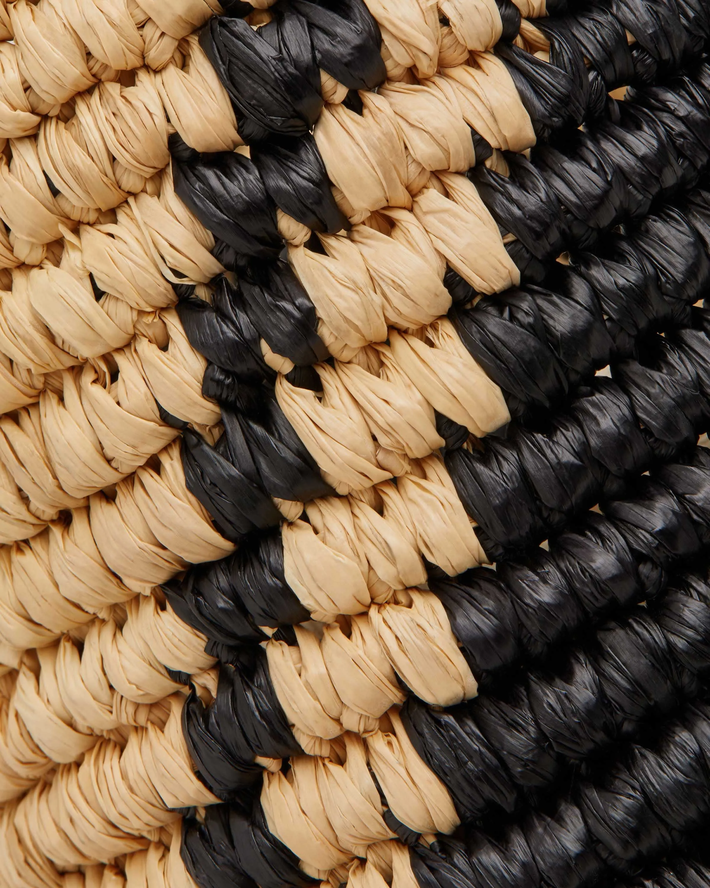 Crescent Basket - Raffia Black/Natural