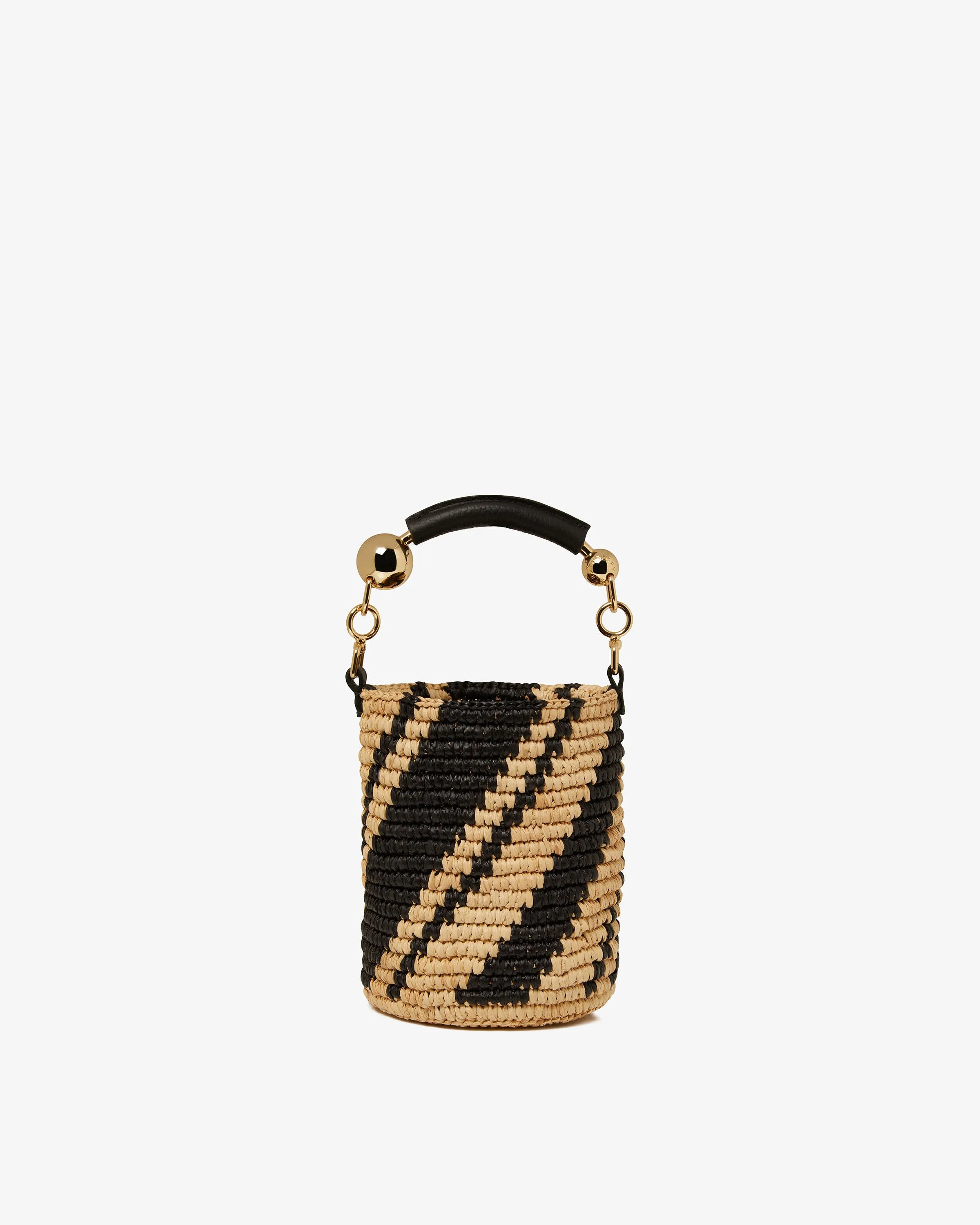 Crescent Basket - Raffia Black/Natural