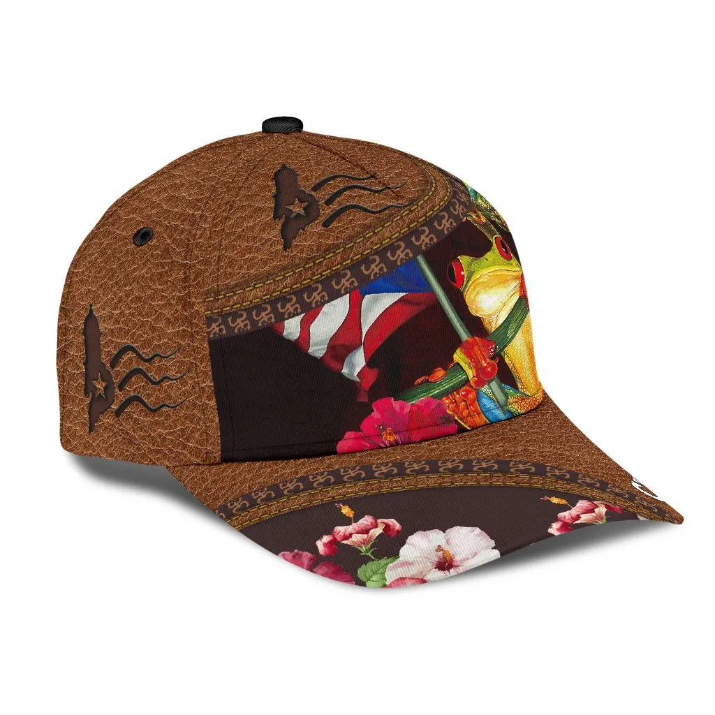 Customized Coqui Frog Puerto Rico Cap Hat, Puerto Rico Hats For Summer