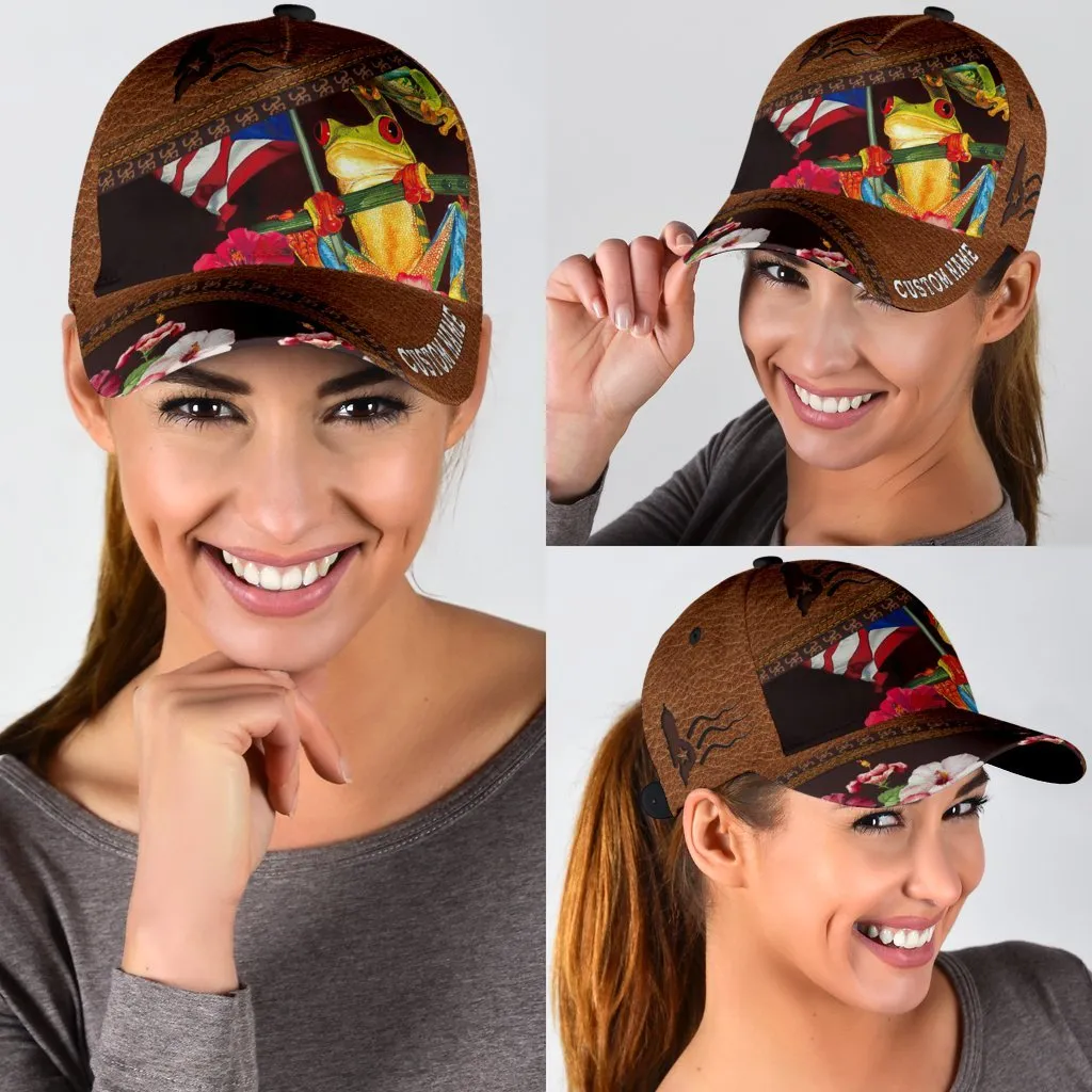 Customized Coqui Frog Puerto Rico Cap Hat, Puerto Rico Hats For Summer