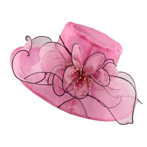 Elegant English Floral Brim Church Hat