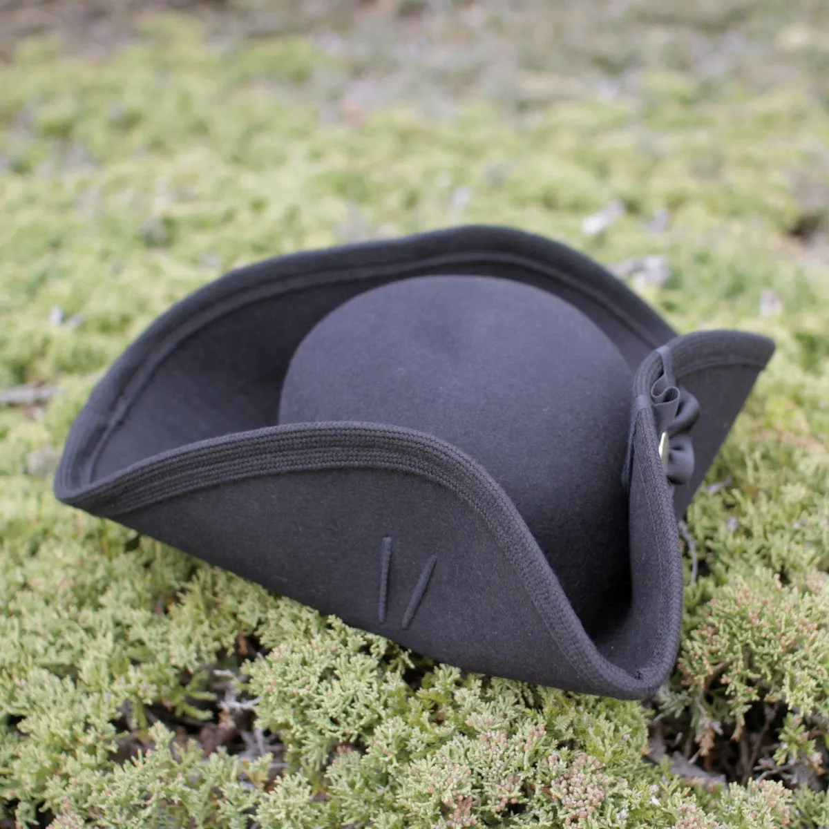 Fur Felt Civilian Tricorn - Tall BLACK