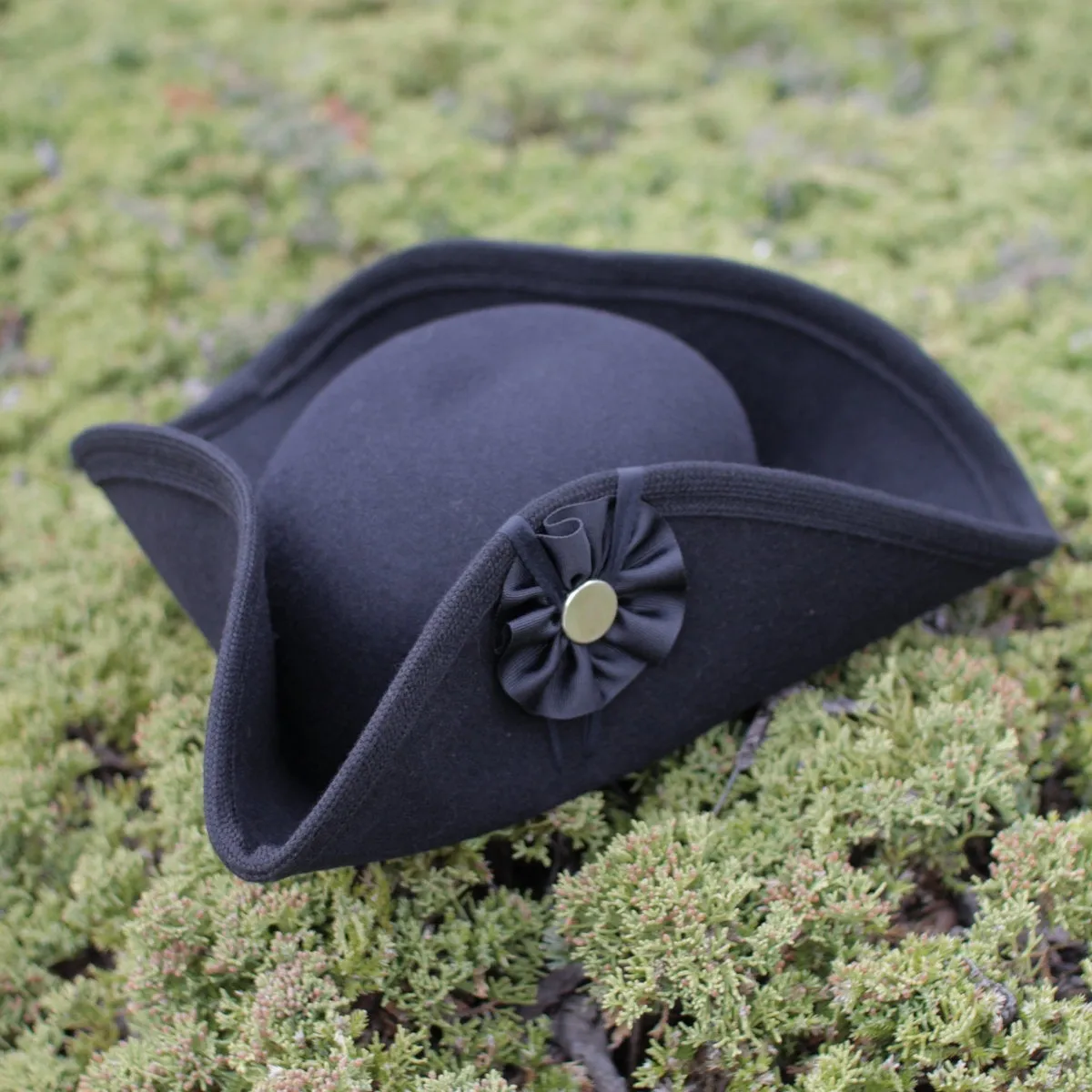 Fur Felt Civilian Tricorn - Tall BLACK