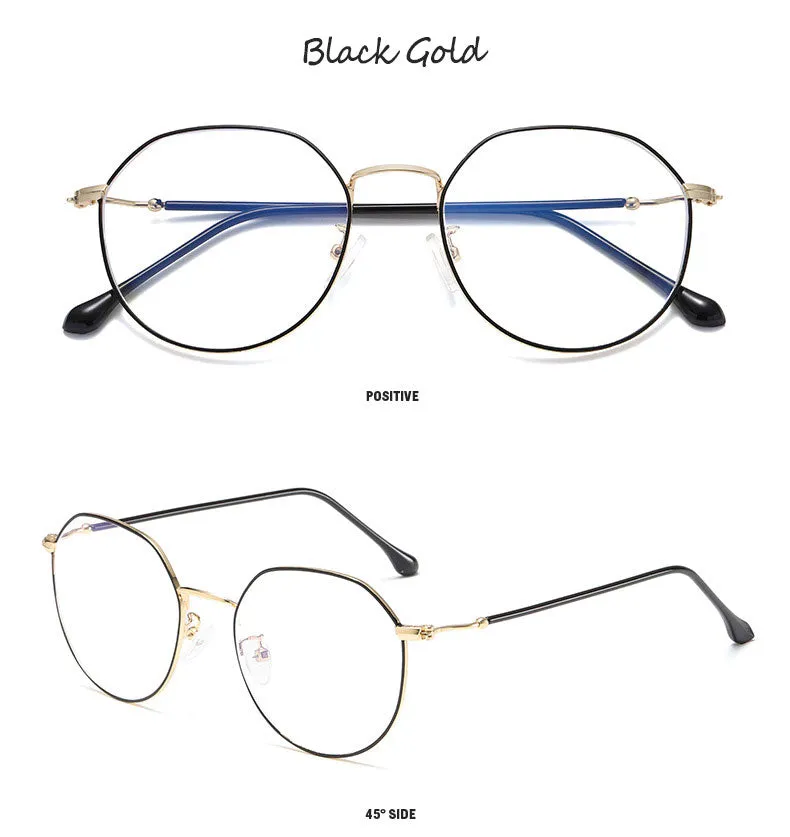 Hotony Unisex Full Rim Polygonal Alloy Frame Eyeglasses 1905