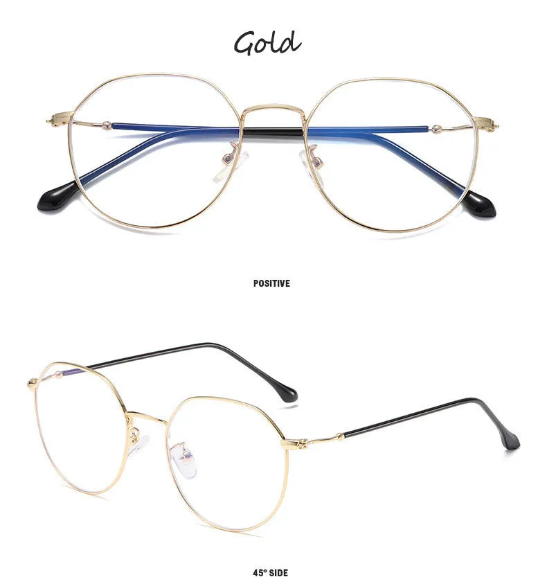 Hotony Unisex Full Rim Polygonal Alloy Frame Eyeglasses 1905