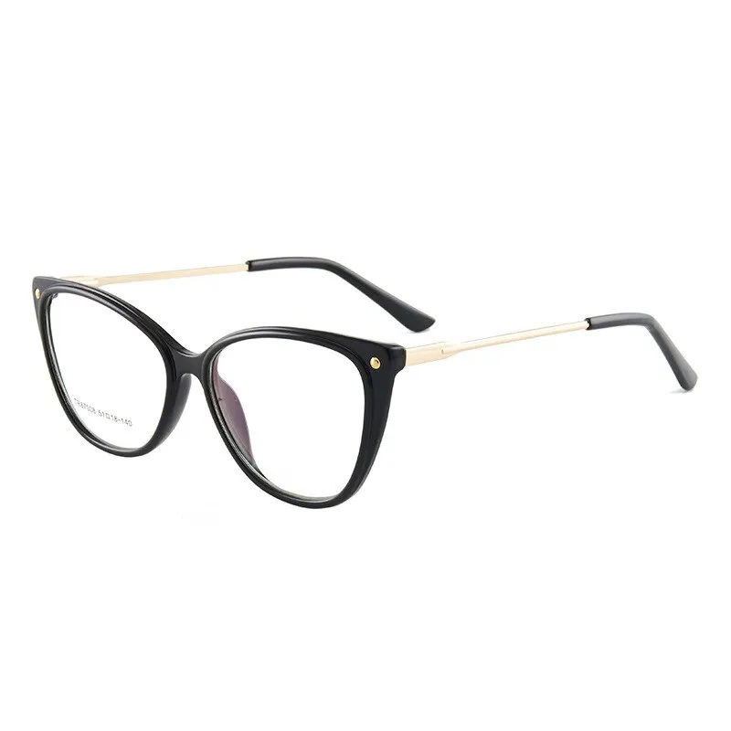 Hotony Woman's Full Rim Cat Eye TR 90 Resin Alloy Frame Eyeglasses 7008