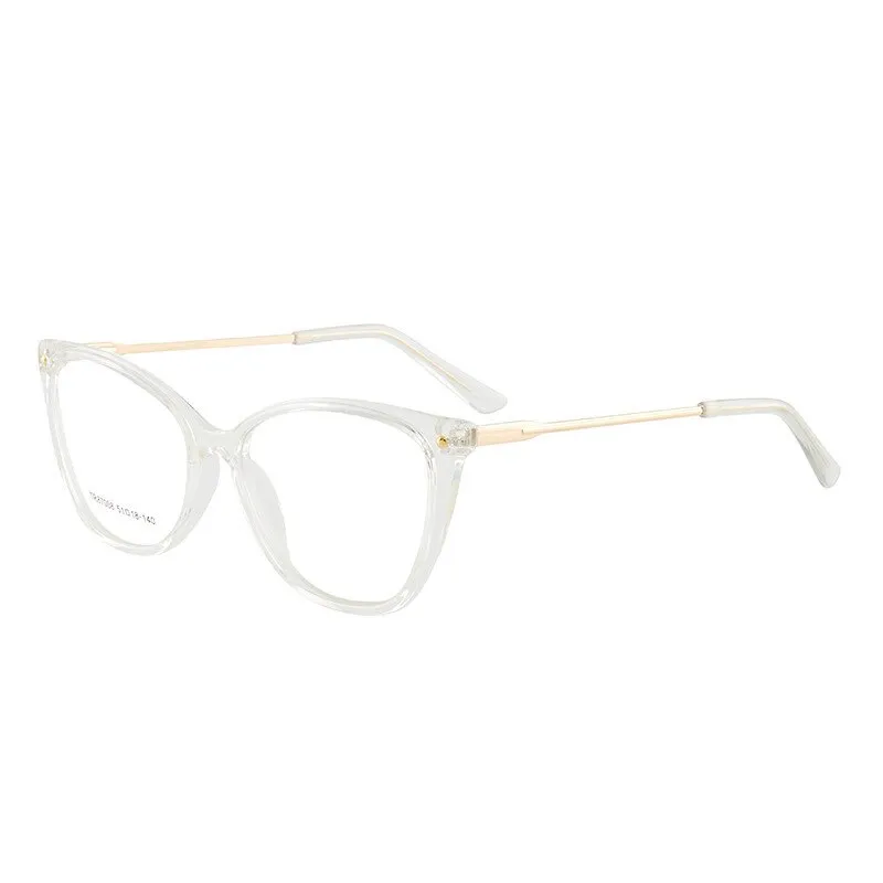 Hotony Woman's Full Rim Cat Eye TR 90 Resin Alloy Frame Eyeglasses 7008