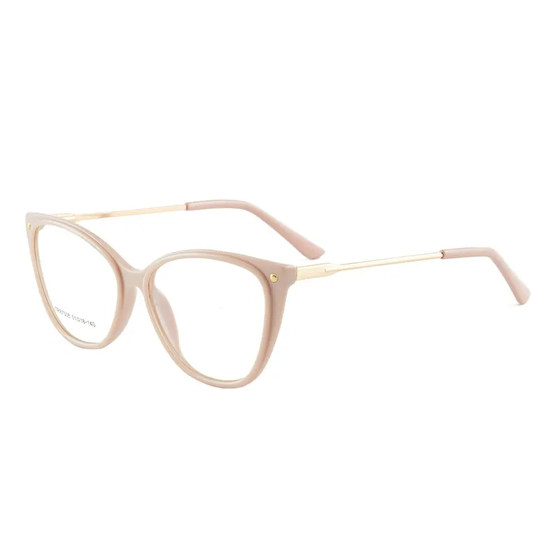 Hotony Woman's Full Rim Cat Eye TR 90 Resin Alloy Frame Eyeglasses 7008