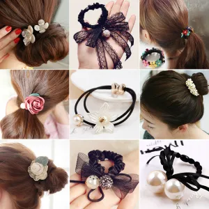 korean fashion women girls elastic hair rubber bands ties headwear ring rope accessories for women scrunchie ornaments wholesale