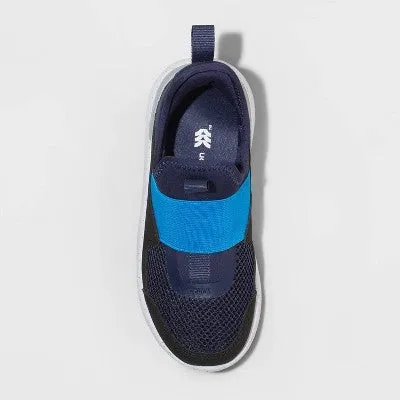 New - Kids' Fern Slip-On Performance Sneakers - All in Motion Black/Navy 6