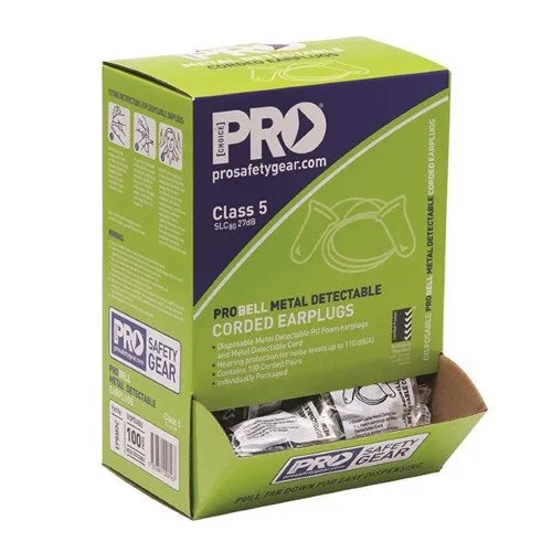 Pro Choice Pro-Bell Pu Metal Detectable Earplug - Box Of 100 Box of 1 (EPBMDC)