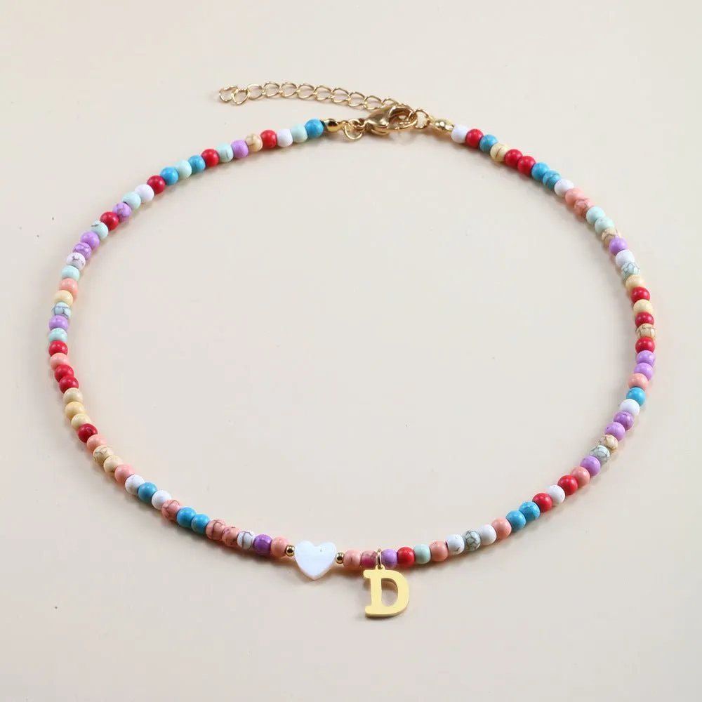 Rainbow Romance Alphabet Charm Necklace