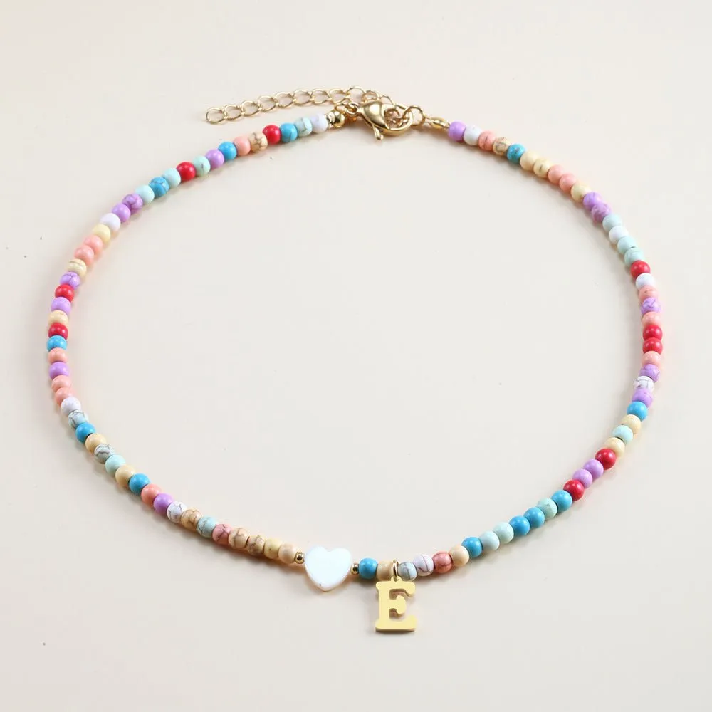 Rainbow Romance Alphabet Charm Necklace