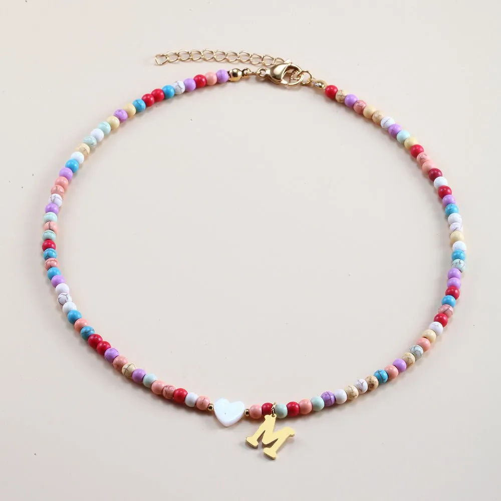 Rainbow Romance Alphabet Charm Necklace