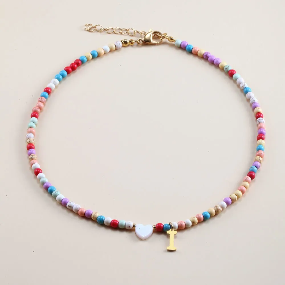 Rainbow Romance Alphabet Charm Necklace