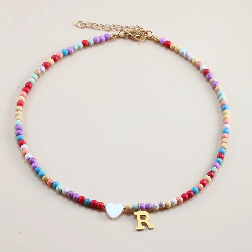 Rainbow Romance Alphabet Charm Necklace