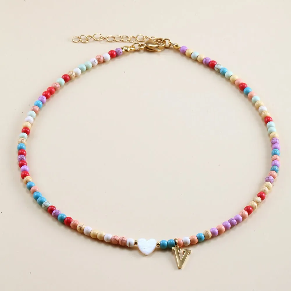 Rainbow Romance Alphabet Charm Necklace