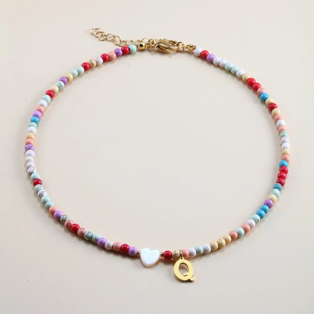 Rainbow Romance Alphabet Charm Necklace