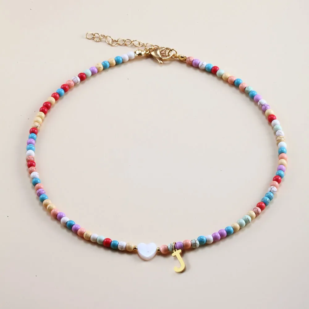 Rainbow Romance Alphabet Charm Necklace