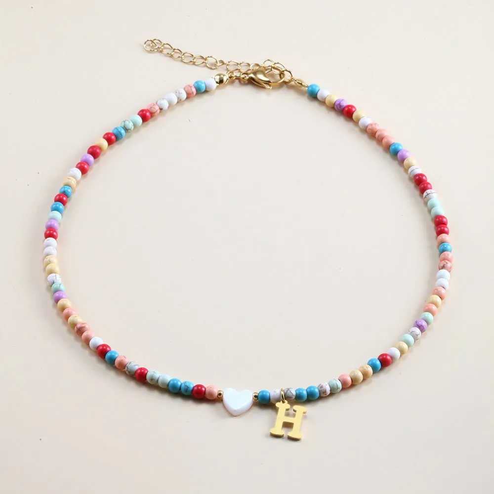 Rainbow Romance Alphabet Charm Necklace